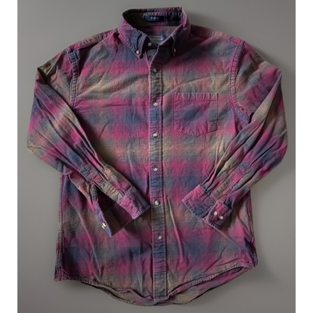 Pendleton Long Sleeve Button Down Mason Shirt Red Black Plaid Medium JBHS